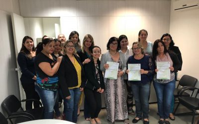 Entrega das portarias dos novos aposentados do mês de agosto.